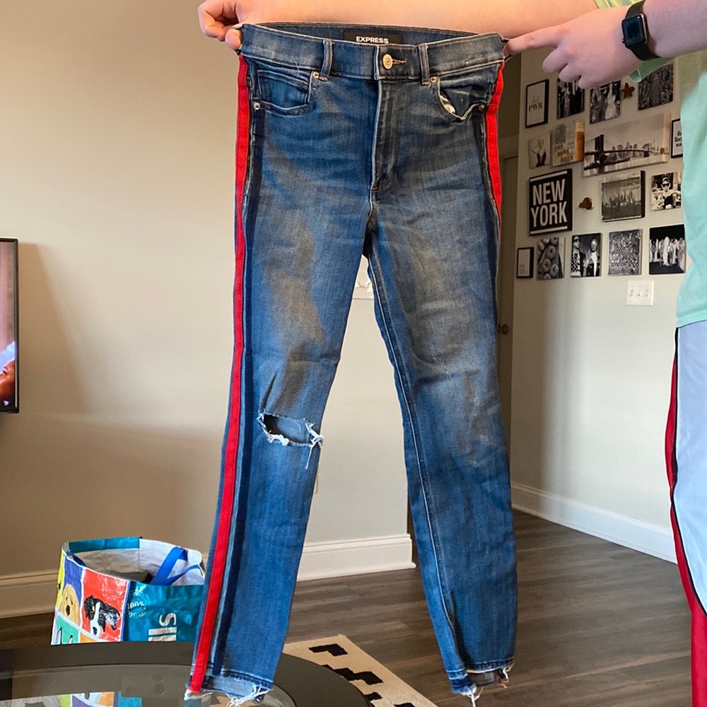 Express Striped Ankle Jegging
